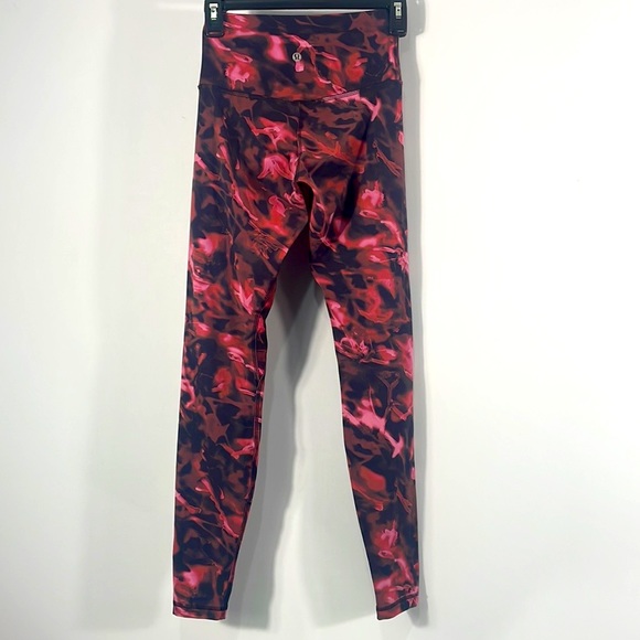 LULULEMON Size 4, Align Pants, Leggings, Black, Pink, Yoga, High Rise - Picture 2 of 7